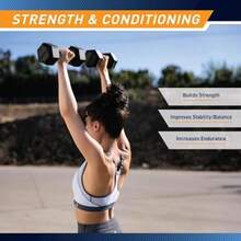 Marcy Classic Rubber Hex Dumbbell with Knurled Grip for Strength Training and Bodybuilding, 5lb - 50lb Single Dumbbell for Exercise & Fitness, Sold Individually(Fijo) - Multicolor - Ver 6