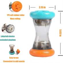 Interactive Dog Treat Dispenser Toy, Large Size Rolling Food Leak Proof Ball, Durable Chew Tooth Healthy Ball, Suitable For All Breeds Slow Feeder Puzzle Pet Toy, Slow Feeding Training Toy, Pet Food Puzzle Toy - 橙色和藍色 - 查看 2