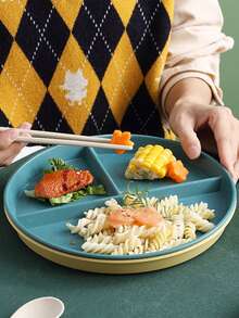 10个/5个/1个套装圆形分隔盘微波炉食品盘水果沙拉托盘厨房，节日，婚礼，生日派对餐具；家庭聚会自助餐盘，派对用品 - 彩色 - 查看 6