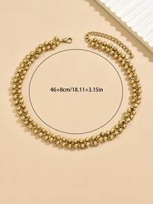Colar de pérolas de camada dupla em estilo vintage, ideal para uso diário. - Ouro - Ver 6