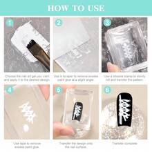 2pcs Wipeable Silicone Stamp With Scraper Set, High-Precision Multi-Functional Transfer Plate, Nail Art Tool - Suitable For Both Salons And Personal Use - Clear - View 6