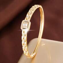 1件 优雅花卉设计 立方氧化锆镶嵌 女士时尚手链 - 彩色 - 查看 9