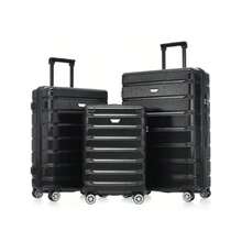 Hardshell Luggage Set 3 Piece Durable ABS+PC Travel Suitcase With Spinner Wheels For Men Women 20/24/28 Inch