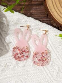 1 Pair Of Acrylic Easter Cute Rabbit, Egg And Chicken Earrings, Suitable For Ladies To Wear At Holiday Parties And As Holiday Gifts - Multicolor 2 - View 8