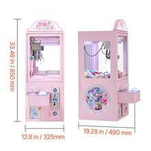 Claw Crane Machine, Medium-Sized Arcade Game Machine With Light & Sound, Adjustable Steel Claws, Precise Toy Candy Grabber Prize Dispenser Vending Toy, For Commercial Home Parties Cinema, Pink - Pink Claw Clip Style - View 10