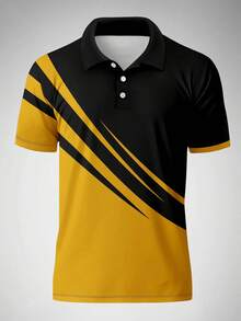 Men's Striped Short Sleeve Casual Commuter Polo Shirt, Spring/Summer - Multicolor - View 2