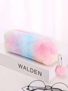 Gradient Color Cute Girl Plush Octagonal Pencil Case, Simple Student Stationery Storage Bag - Multicolor - View 7
