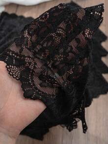 6pcs/Pack Women Plus Size Lace Sexy Bikini Briefs - Black - View 7