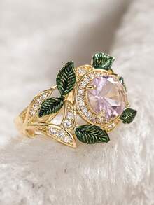 1 PC Elegant Cubic Zirconia Ring For Women For Wedding Engagement Anniversary Party Jewelry Valentine's Day Gift - 1# - View 3