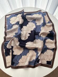 1条佩斯利印花仿丝头巾，男士多功能颈巾、头带、装饰品 - 藏青花 - 查看 2