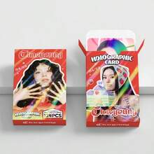 124pcs Laser Chaeyoung Photocard, Sana Photocard, Mini Sticker, LOMO Card Wholesale, Photocard Sticker LOMO Card, Double-Sided Small Card, Boxed Collection Card Photo Card/Greeting Card/Bookmark, LOMO Card Sticker Set, Essential Fangoods For Collection - Red - View 4