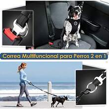 SlowTon Correa para Perros Resistente 1.5m, 4 en 1 Entrenamiento Correas & Cinturn de  de Coche Reflectantes para Perro Grandes Medianos conCmodo Mango Acolchado, Incluye Dispensador - azul - Ver 5
