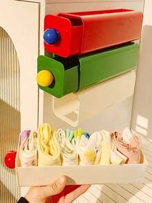 1pc Dopamine Themed Underwear & Socks Storage Box, Wall-Mounted Wardrobe Organizer