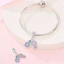 New S925 Silver Cartoon Character Charm Pendant, Suitable For Original DIY Bracelet, Women's Birthday Engagement Fashion Jewelry Gift - Multicolor - View 3