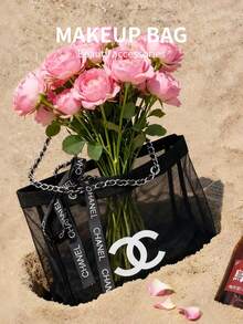 CHANEL 时尚粗花呢软羊毛亮片装饰手提包，针织设计，女士手提包 - 时尚配饰，完美搭配女士休闲时尚装扮