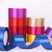 22 Yards/Roll 1.6 Inch Red Satin Ribbon, DIY Rose Flower Decor, Cake Packaging, Sash (39 Color Options) - Multicolor - View 3