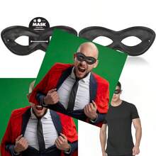 Amscan Game Ready Team Spirit Party Super Hero Mask Accessory Black One Size 2 7/8inch X 8 1/4inch - 黑色 - 查看 1
