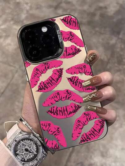 1Piece Sexy Pink Lips Fashion Phone Case For Iphone17 IPhone17Promax 17 16ProMax 16Pro 16Plus 16 15Promax 15pro 15Plus IPhone12Promax 12Pro 12/11 Suitable For Girls, To Give To Eelatives, Friends, Classmates, Best Friends Gifts