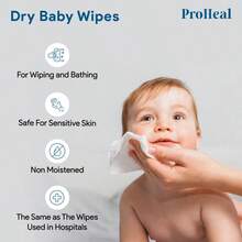 Disposable Dry Wipes, 50 Pack - Ultra Soft Non - Moistened Cleansing Cloths Adults, Incontinence, Care, Face Makeup Removal - 9.5x 13.5 - Hospital Grade, Durable - By - 50 - View 4
