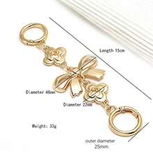 Adjustable Metal Chain Strap Extender, Suitable For Handbags, Crossbody Bags, And Various Bags, Versatile Replacement Chain Strap, Shoulder Strap, Decoration And Transformation Accessory With Dual Keychains - Gold - View 5