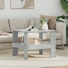 vidaXL Table basse Gris béton 57 x 55 x 45 cm Bois d'ingénierie - Gris - Voir 1