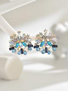 1对时尚优雅的女士水钻花朵耳环 - 多款多色 - 查看 12