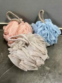 1Pc Loofah Sponge, Large Loofah 50g, Bath Sponge Soft Mesh Shower Loofah For Men Women, Body Scrub, Shower Pouf Bath Accessories, For Body Wash, Soap, Shower Loofahs, Bath Sponges Mesh Balls For Body Scrubber Exfoliator Wash Back Scrubber Bathroom - Multicolor - View 1