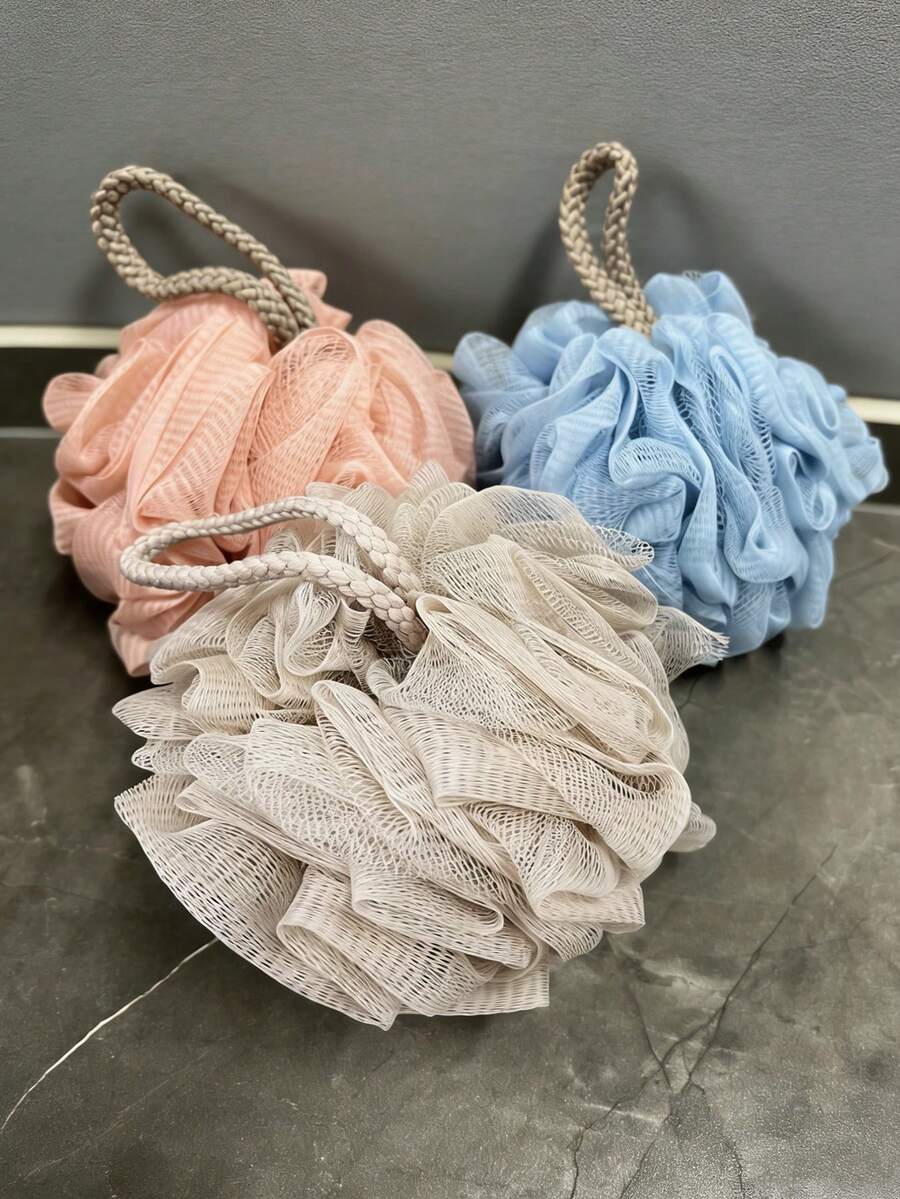 1Pc Loofah Sponge, Large Loofah 50g, Bath Sponge Soft Mesh Shower Loofah For Men Women, Body Scrub, Shower Pouf Bath Accessories, For Body Wash, Soap, Shower Loofahs, Bath Sponges Mesh Balls For Body Scrubber Exfoliator Wash Back Scrubber Bathroom - Multicolor - View 1