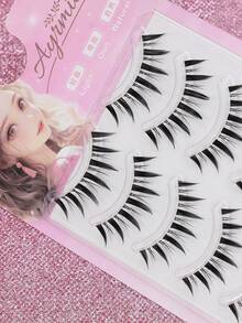 5 Pairs Of Natural False Eyelashes Fluffy And Soft 3D Mink Eyelashes Long Silky Eyelashesdaily Work Meetings Natural False Eyelashes Comfortable To Wear With Eyelashes Hand-Made Wing Elongated Natura Full False Eyelashes Free Eyelash Tweezers And Eyelash Brushes - màu đen - Xem 3