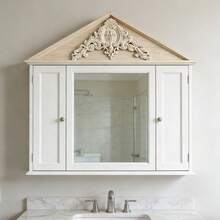 1件未完成的木质雕刻装饰角片，精美的欧式浮雕图案，适用于橱柜、门、窗、壁炉、墙壁、家具、防溅板装饰，DIY - 彩色 - 查看 11