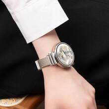 1条18mm/20mm/22mm女士磁扣麦穗耳金属表带，适用于华为GT4 41mm/GT 3智能手表