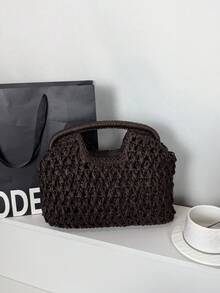 Bolsa de palha trançada artesanal, moderna, minimalista e versátil para o dia a dia. - Multicolorido - Ver 10