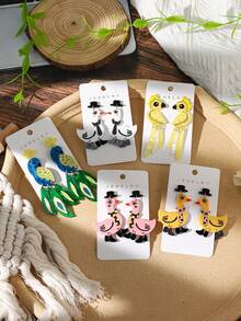 一对亚克力材质的可爱复活节兔子、彩蛋和小鸡耳环，适合女性在节日派对上佩戴，也可作为节日礼物。 - 多色2 - 查看 9