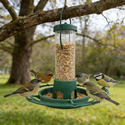 Outdoor Plastic Bottle Bird Feeder, Bottle Hanging Bird Feeder For Garden, Automatic Food Dispenser For Wild Birds On Balcony/Garden