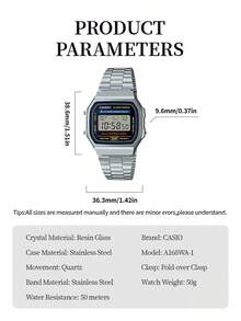 Casio Unisex Digital Watch - Water-Resistant Strap, Calendar, Alarm And Stopwatch Functions. Retro Student Style Square Watch. Rubber Material. Sports Fashion. Suitable For Daily Wear. New Year, Christmas, Christmas Gift. - Blue and White - View 6