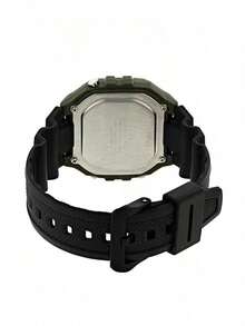 Đồng hồ kỹ thuật số Casio Unisex - Dây đeo chống nước, lịch, chức năng báo thức và bấm giờ. Đồng hồ vuông kiểu dáng retro dành cho học sinh. Chất liệu cao su. Phong cách thể thao thời trang. Thích hợp để đeo hàng ngày. Quà tặng năm mới, Giáng sinh. - Xanh lá cây và đen - Xem 2