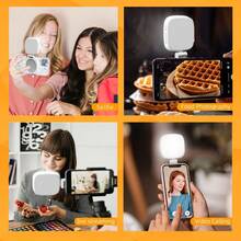 Tangle Free Dual Color Temperature Magnetic Selfie Light For Phone, USB Rechargeable Phone Light With Mirror, Instant Attachment For MagSafe, Phone Accessories For Selfies, Video Conference, Women's Day Gift - White - View 10