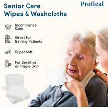 Disposable Dry Wipes, 50 Pack - Ultra Soft Non - Moistened Cleansing Cloths Adults, Incontinence, Care, Face Makeup Removal - 9.5x 13.5 - Hospital Grade, Durable - By - 50 - View 6