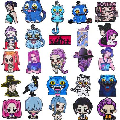 1 st K-POP tjejgrupp häxa tecknad metallmärke, kreativ väskdekoration, klädbrosch, unikt tillbehör, väskberlock, festgåva