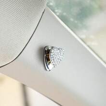 Multi-Purpose Heart-Shaped Crystal Decorative Hooks For Kitchen, Bathroom, Office, Car, Girly Style With Rhinestones