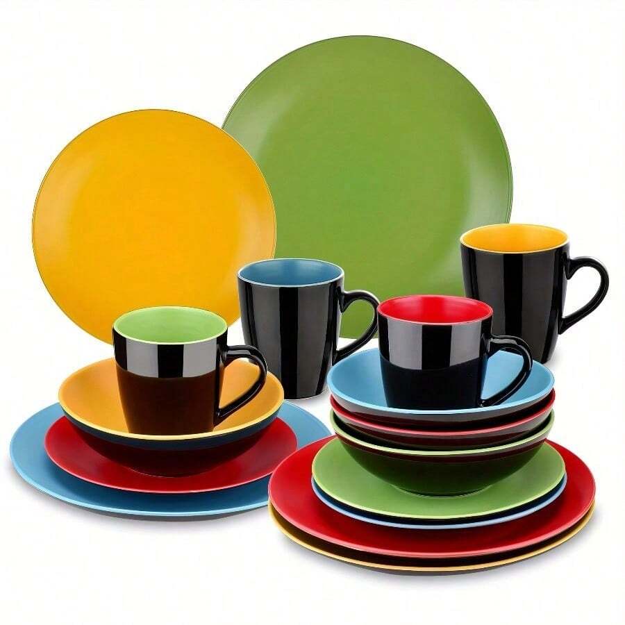 Eetsets - Meerkleurig - 16 stuks - Bekijken 1