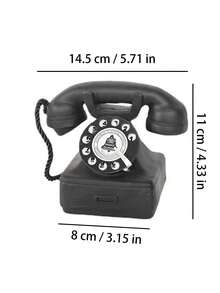 1pc Classic Retro Telephone Replica: This Retro Telephone Showcases The Elegant Aesthetics Of Communication, Transporting You Through Half A Century, Just To Speak With You. It Is Both A Nostalgic Antique Telephone Prop For Photography, As Well As A Perfect Home Decor Piece For Living Rooms, Offices, Bedrooms, Bookshelves And Desktops. It Also Makes A Unique Gift For Halloween, Christmas And Thanksgiving. - Black Retro Phone Type a - View 3