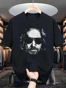 Unisex 2020 T-Shirt Featuring The Dude From The Big Lebowski, Available In Large Sizes. - Black - View 2