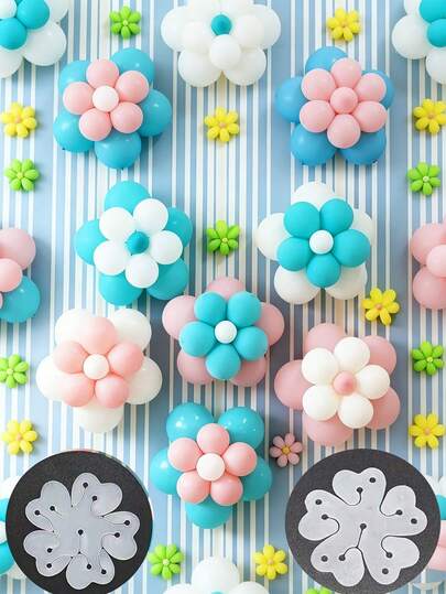 20 pièces Clips de fixation de ballons à motif floral, convient pour les ballons de fête, la Saint-Valentin, le mariage, l'anniversaire, la remise des diplômes, les décorations de fête à thème, les célébrations de vacances, la décoration d'intérieur