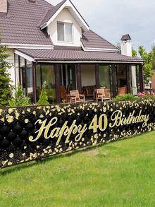 1 tấm banner sinh nhật lần thứ 40 màu đen và vàng, phông nền trang trí tiệc sinh nhật, banner vải trang trí, đồ dùng tiệc sinh nhật, quà tặng sinh nhật lần thứ 40, trang trí sinh nhật kỷ niệm, quà sinh nhật, trang trí sinh nhật, trang trí trong nhà/ngoài trời, trang trí nhà cửa - sinh nhật lần thứ 40 màu đen và vàng - Xem 3