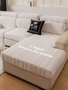 1pc Plush Bohemian Sofa Slipcover, High-End Anti-Slip Living Room Couch Cover Cushion, Machine/Hand Washable, Pet Friendly, Suitable For All Seasons, Home, Kitchen, Bedroom, Office Use - Beige - View 4