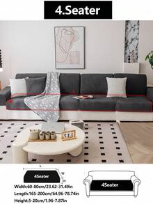 1 tấm bọc ghế sofa co giãn, chống trượt, phủ toàn bộ bề mặt, dùng được cả bốn mùa, chất liệu vải dày dặn, có thể giặt máy, chống bụi, thân thiện với thú cưng, trang trí cho phòng ngủ, văn phòng, phòng khách, phù hợp với ghế sofa hình chữ L và ghế sofa 1/2/3/4 chỗ ngồi. - Màu xám đen - Xem 13