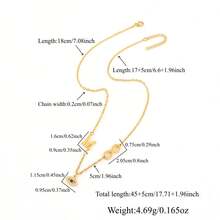 1pc Classic Fashion Initial Infinity Symbol Eye Pendant Golden Stainless Steel Chain Necklaces For Women - Yellow Gold - View 2