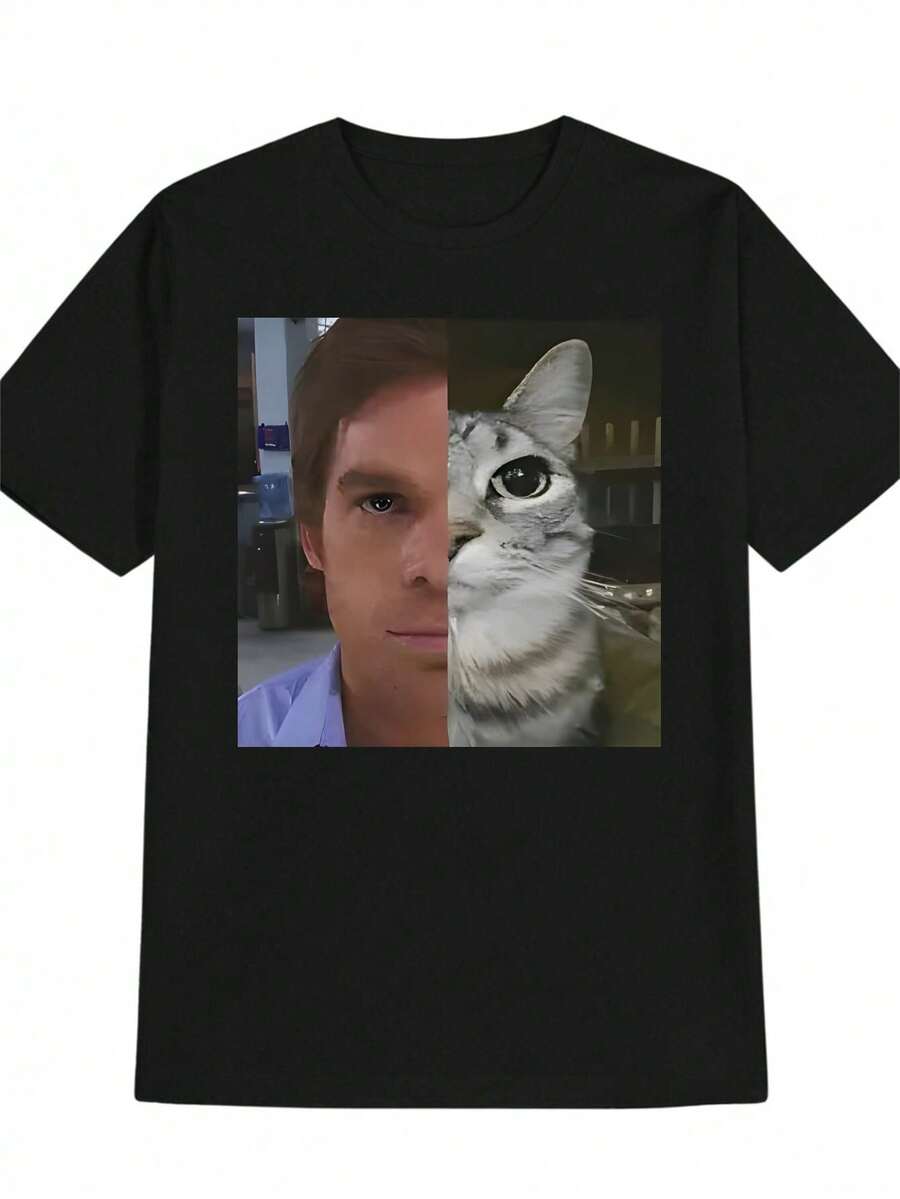 Mens Casual Round Neck T-Shirt,Printed Pattern Mens Top,Mens Gift - por defecto - Ver 1