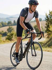 LEOPATRIX 男士骑行背带短裤 4D加厚透气公路自行车骑行背带裤 骑行自行车凝胶长行程 - 黑色 - 查看 6